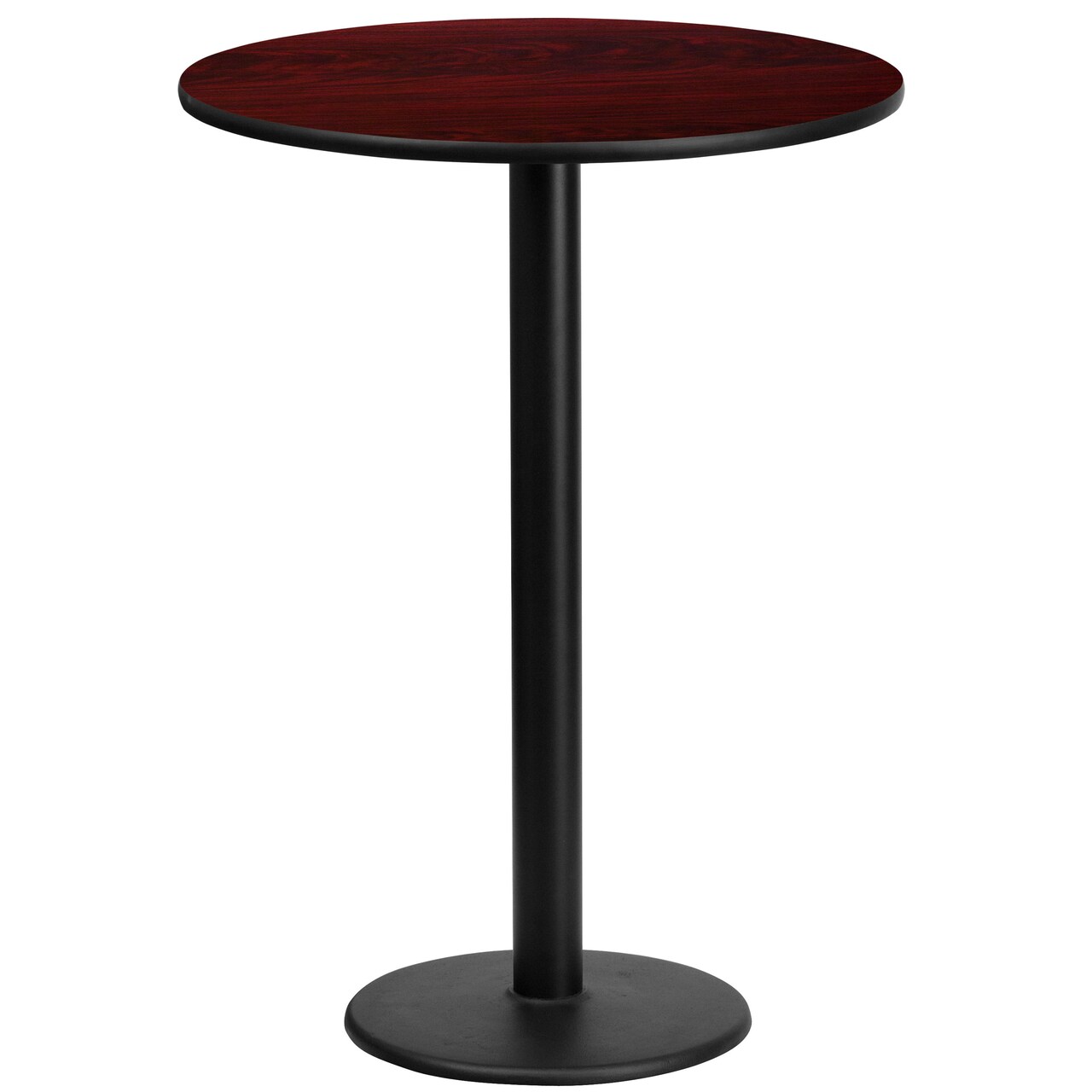 Emma and Oliver 24" Round Laminate Table Top with 18" Round Bar Height Table Base